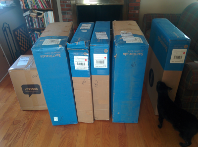 Sactional couch, still in boxes